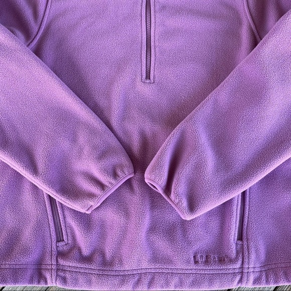 L.L. Bean 1/2 Zip Polartec Fleece Pullover Size Medium Lilac Purple Zip Pockets - Picture 7 of 15